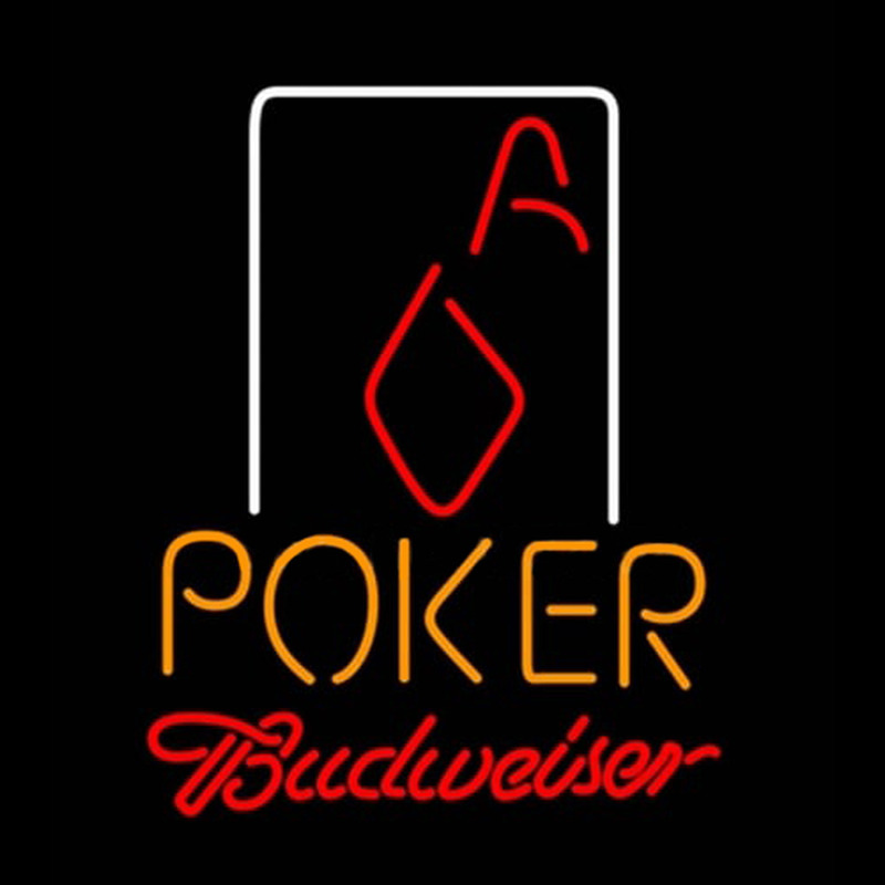 Budweiser Poker Squver Ace Neon Skilt
