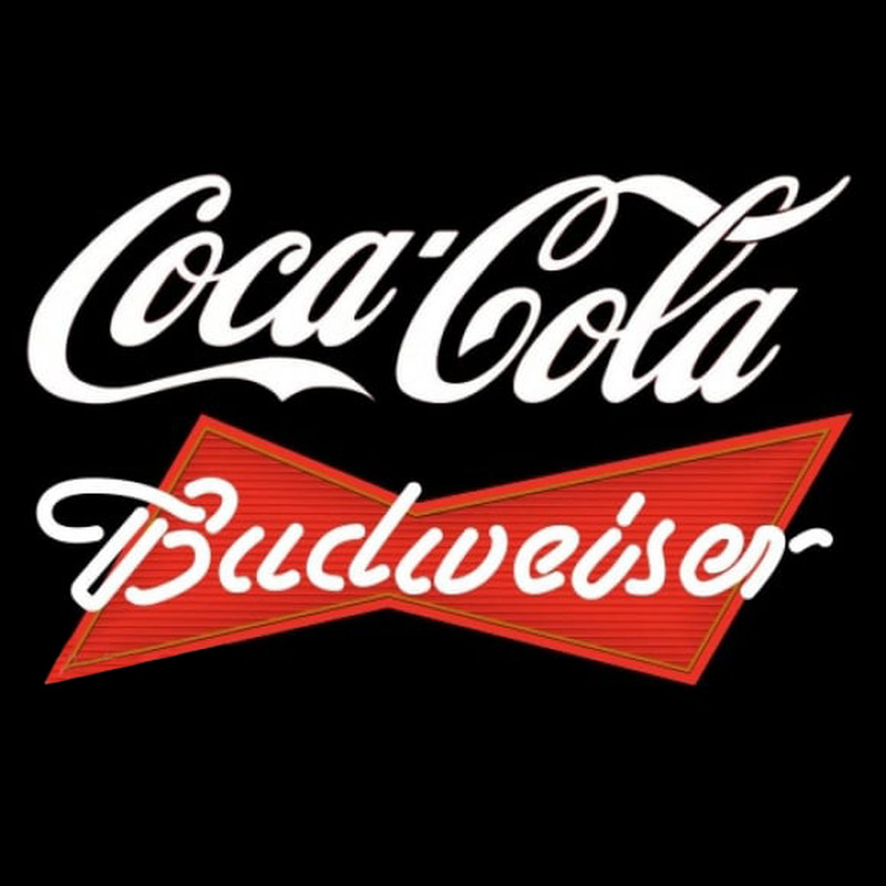 Budweiser Red Coca Cola White Beer Sign Neon Skilt