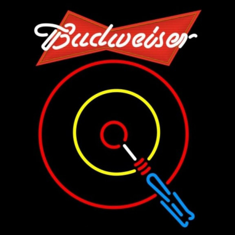 Budweiser Red Darts Beer Sign Neon Skilt