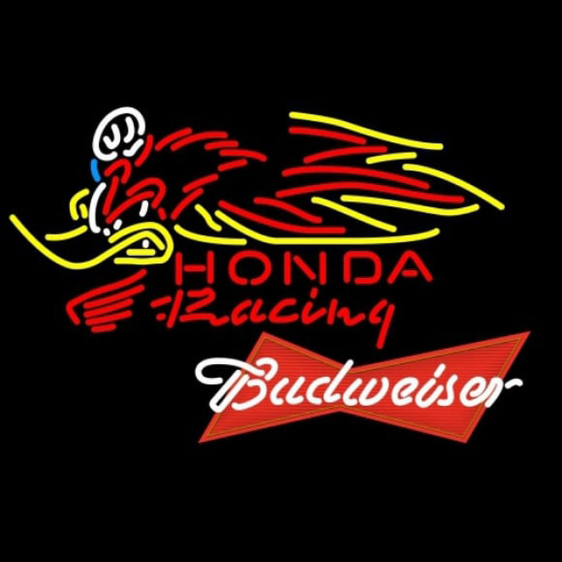 Budweiser Red Honda Racing Woody Woodpecker Crf 250 450 Motorcycle Beer Sign Neon Skilt