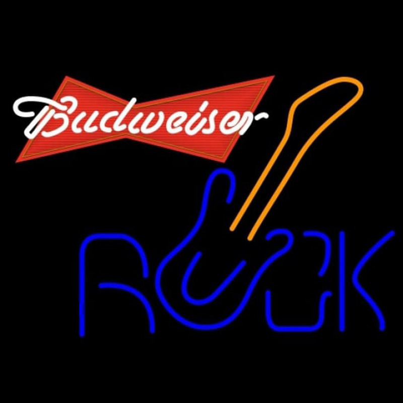 Budweiser Red Rock Guitar Beer Sign Neon Skilt