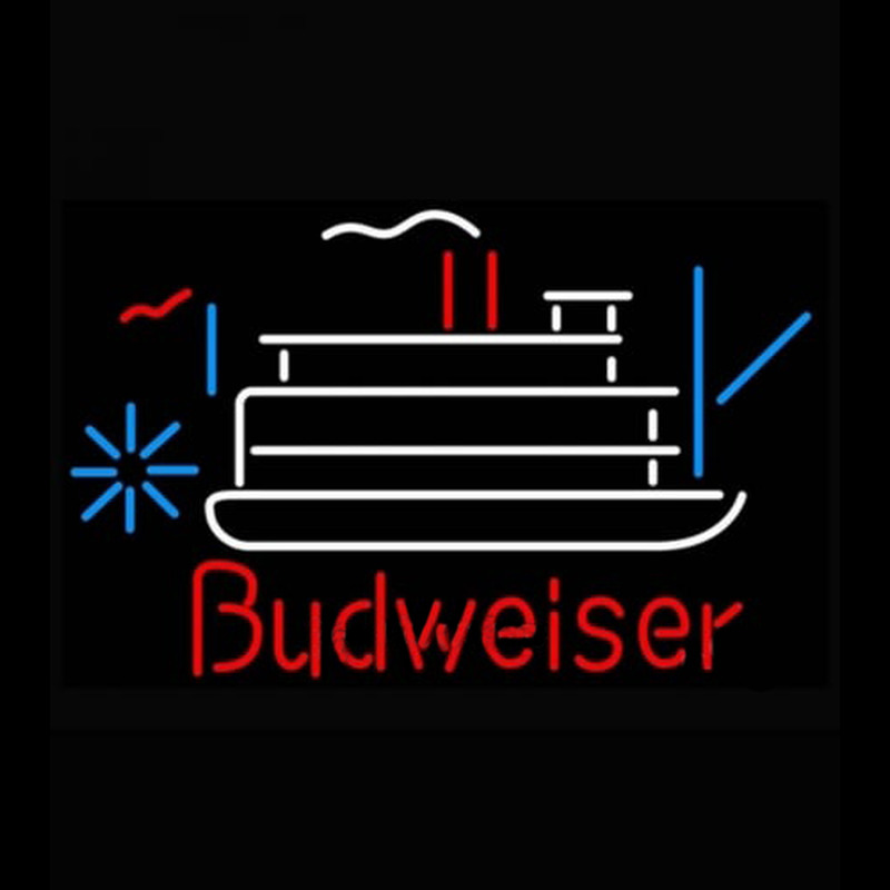 Budweiser Riverboat Beer Light Neon Skilt