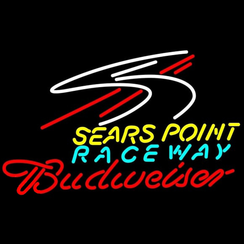 Budweiser Sears Point Raceway Beer Sign Neon Skilt