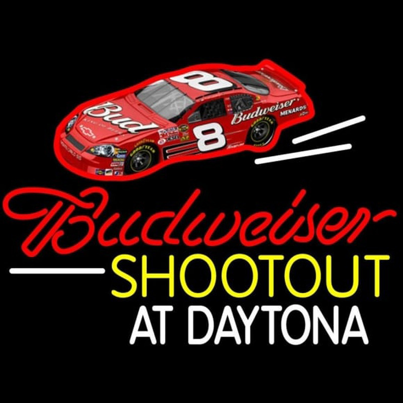 Budweiser Shootout Beer Sign Neon Skilt