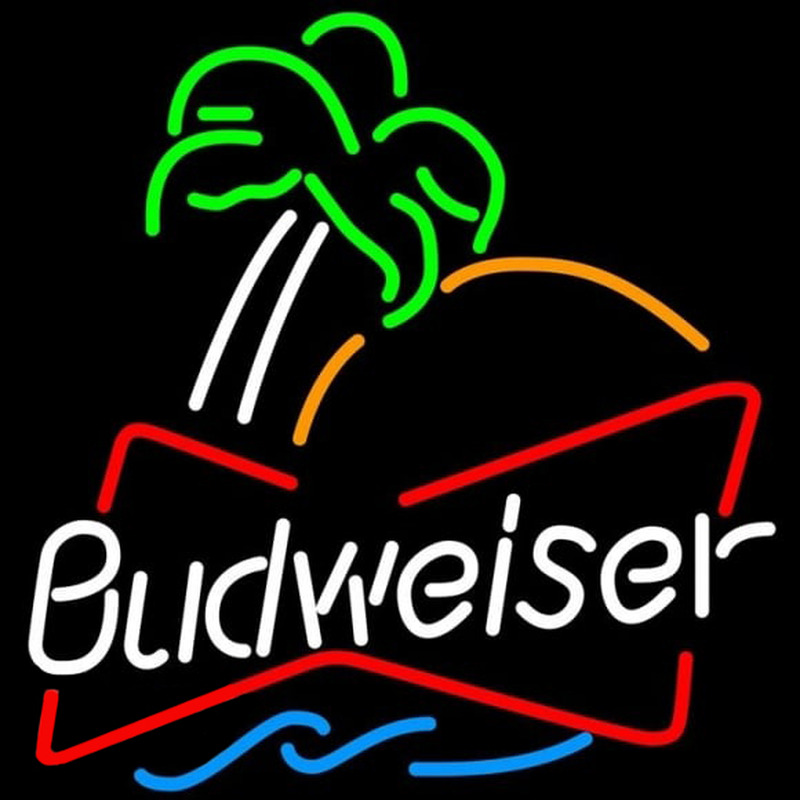 Budweiser Single Palm Tree Beer Sign Neon Skilt