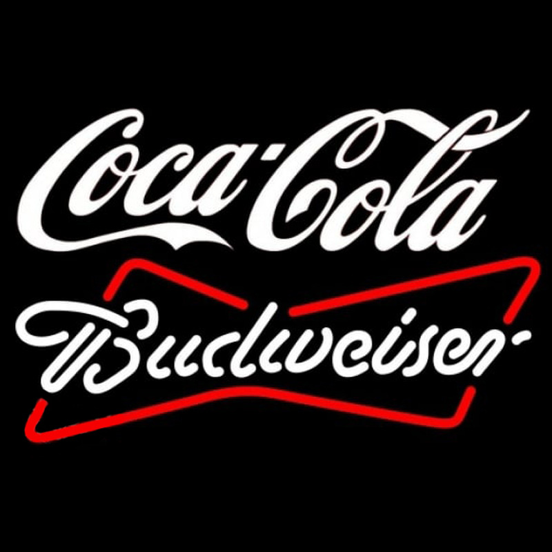 Budweiser White Coca Cola White Beer Sign Neon Skilt