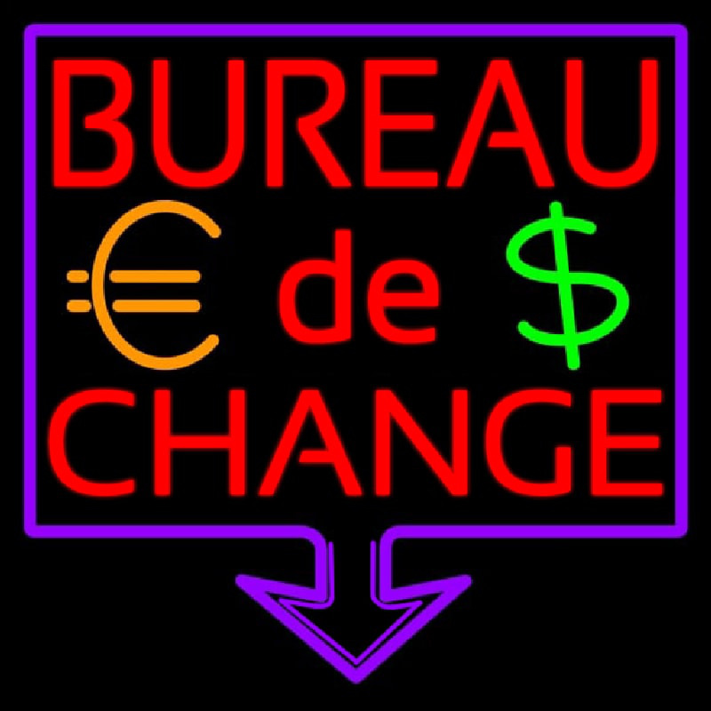 Bureau De Change Neon Skilt