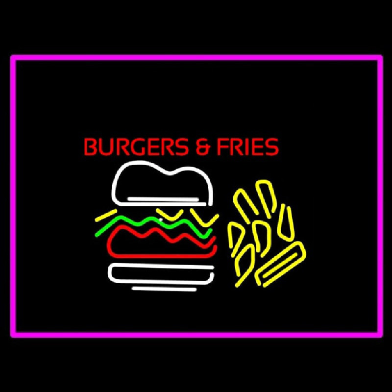 Burgers And Fries Neon Skilt