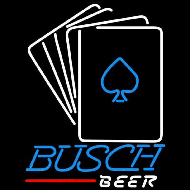 Busch Cards Beer Sign Neon Skilt