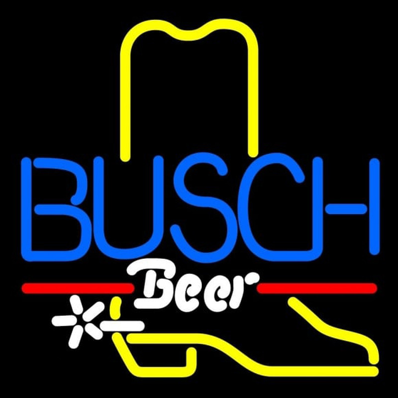 Busch Cowboy Boot Beer Sign Neon Skilt