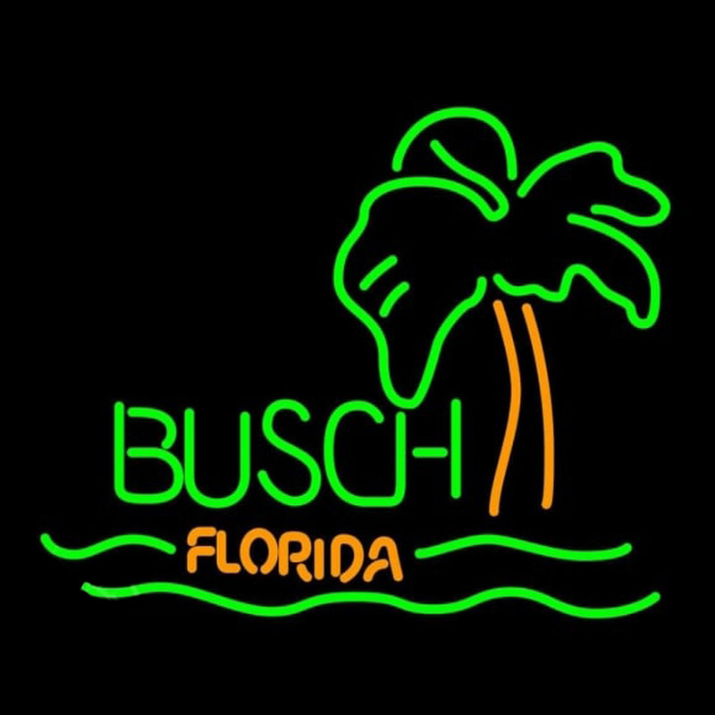 Busch Florida with Palm Tree Beer Sign Neon Skilt