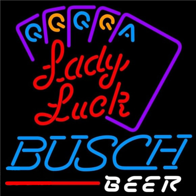 Busch Lady Luck Series Beer Sign Neon Skilt