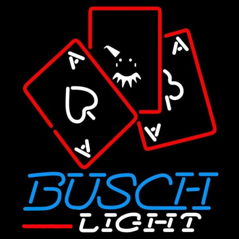 Busch Light Ace And Poker Beer Sign Neon Skilt