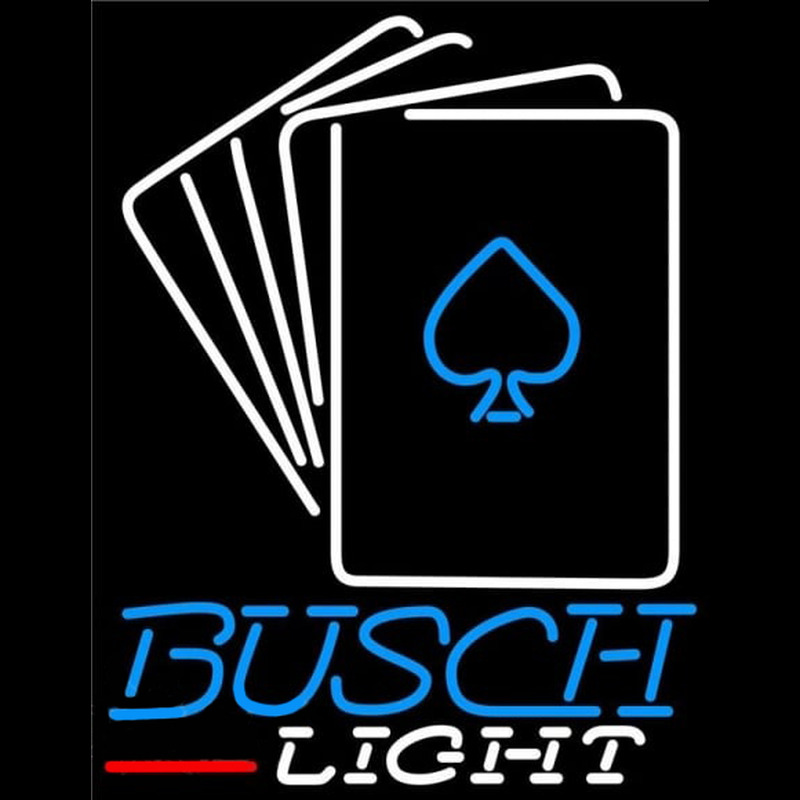 Busch Light Cards Beer Sign Neon Skilt