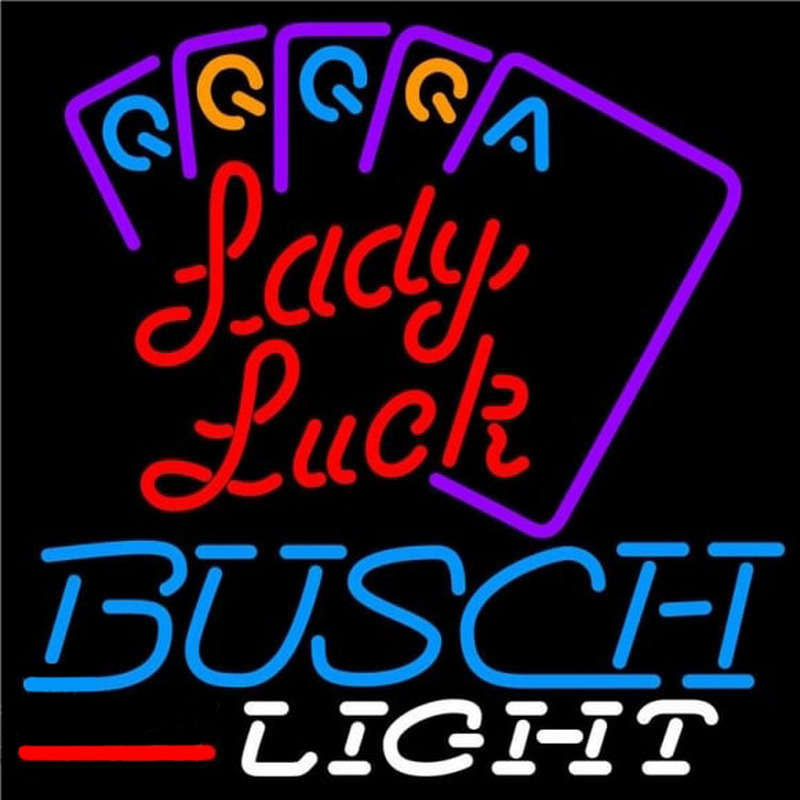 Busch Light Lady Luck Series Beer Sign Neon Skilt