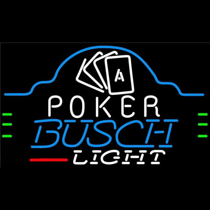 Busch Light Poker Ace Cards Beer Sign Neon Skilt