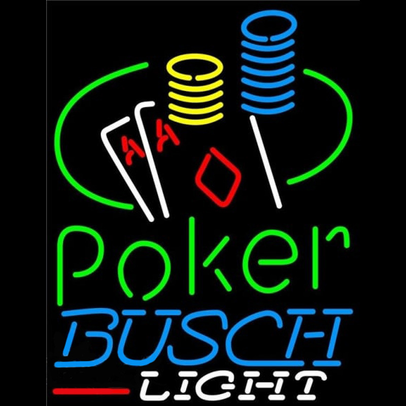 Busch Light Poker Ace Coin Table Beer Sign Neon Skilt