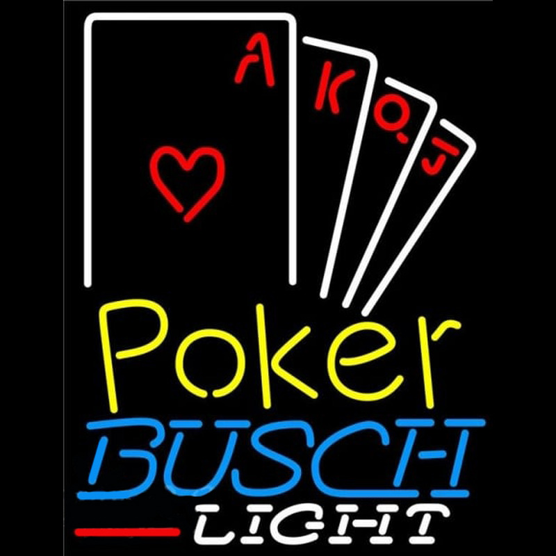 Busch Light Poker Ace Series Beer Sign Neon Skilt