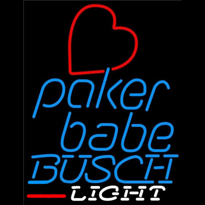 Busch Light Poker Girl Heart Babe Beer Sign Neon Skilt