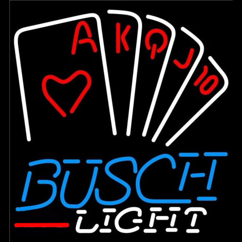 Busch Light Poker Series Beer Sign Neon Skilt