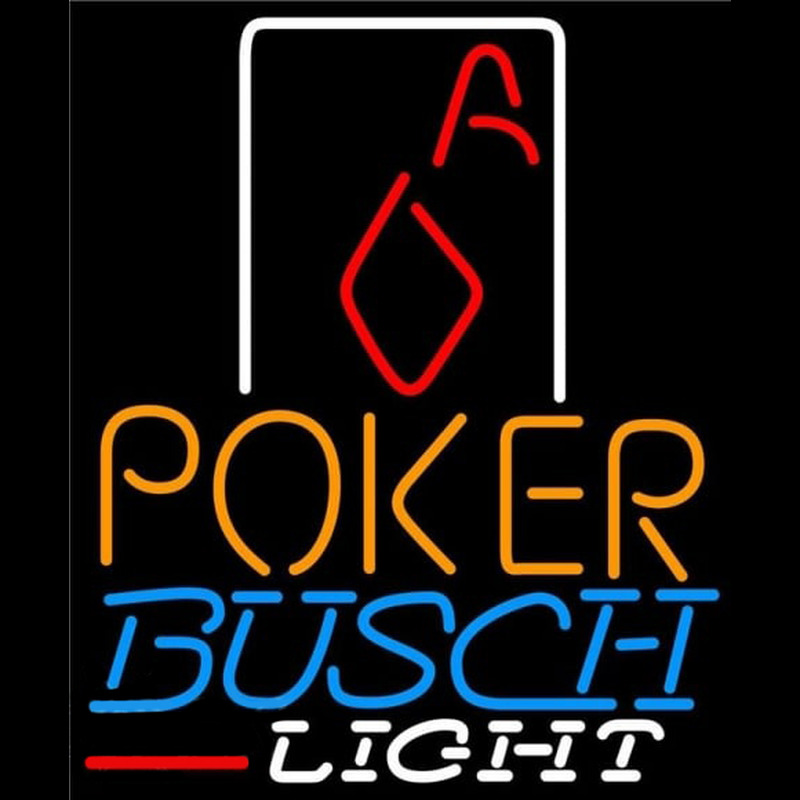 Busch Light Poker Squver Ace Beer Sign Neon Skilt