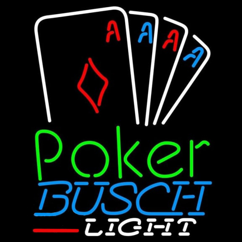 Busch Light Poker Tournament Beer Sign Neon Skilt