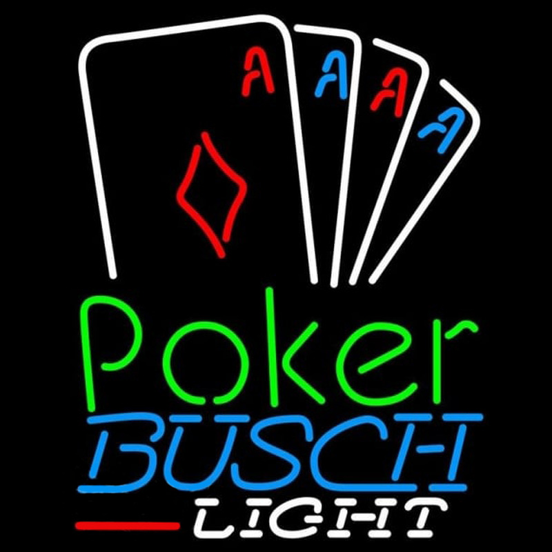 Busch Light Poker Tournament Beer Sign Neon Skilt