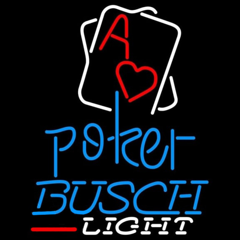 Busch Light Rectangular Black Hear Ace Beer Sign Neon Skilt