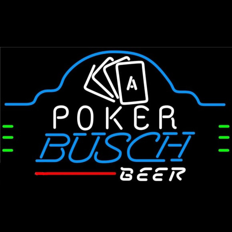 Busch Poker Ace Cards Beer Sign Neon Skilt