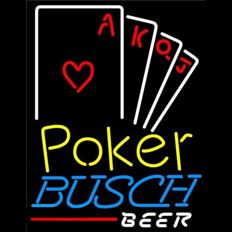 Busch Poker Ace Series Beer Sign Neon Skilt