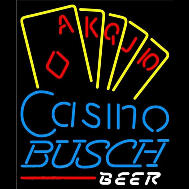 Busch Poker Casino Ace Series Beer Sign Neon Skilt