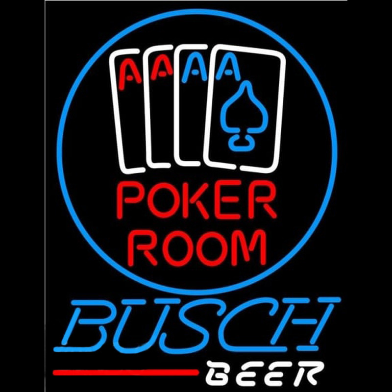 Busch Poker Room Beer Sign Neon Skilt