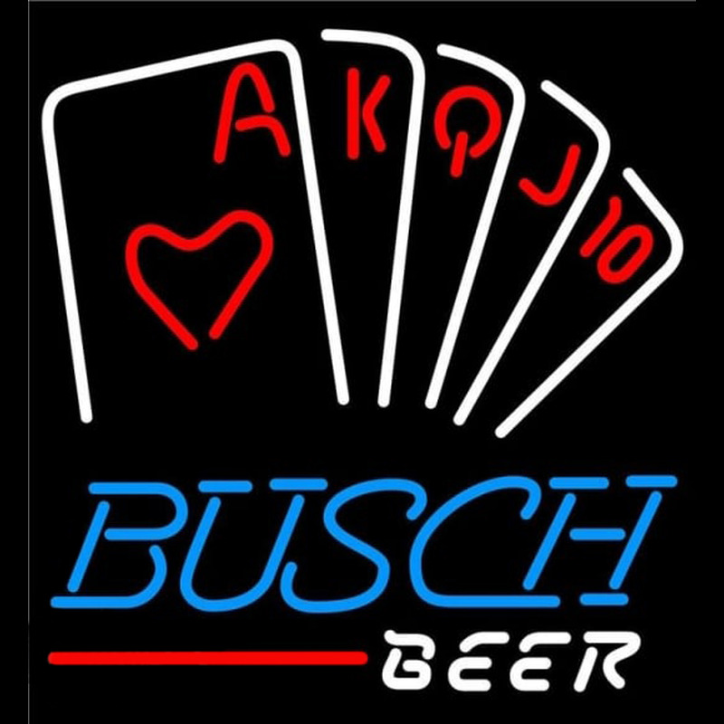 Busch Poker Series Beer Sign Neon Skilt