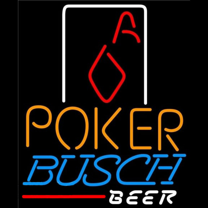 Busch Poker Squver Ace Beer Sign Neon Skilt