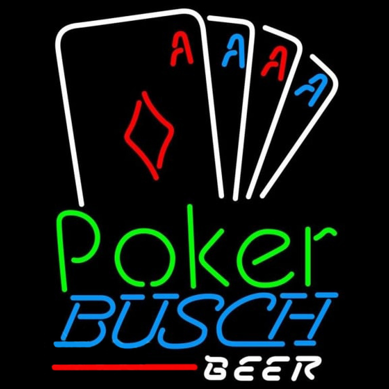 Busch Poker Tournament Beer Sign Neon Skilt