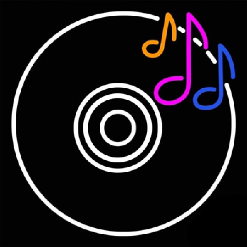 CD Musical Note Neon Skilt