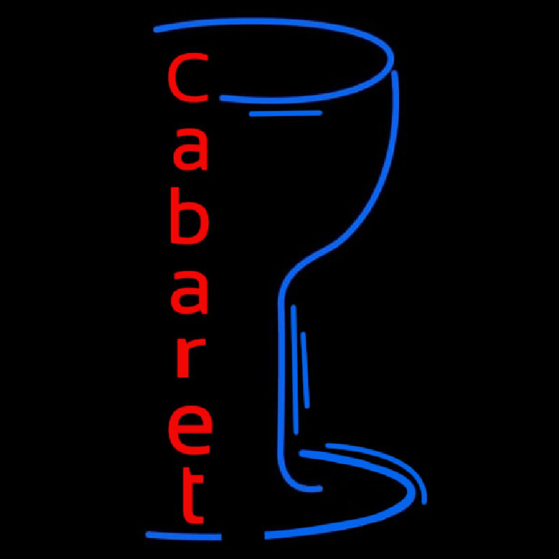 Cabaret With Wine Glass Neon Skilt