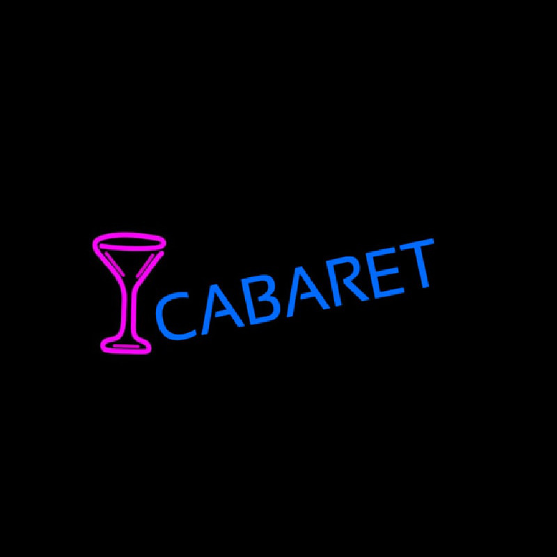 Cabaret With Wine Glass Neon Skilt