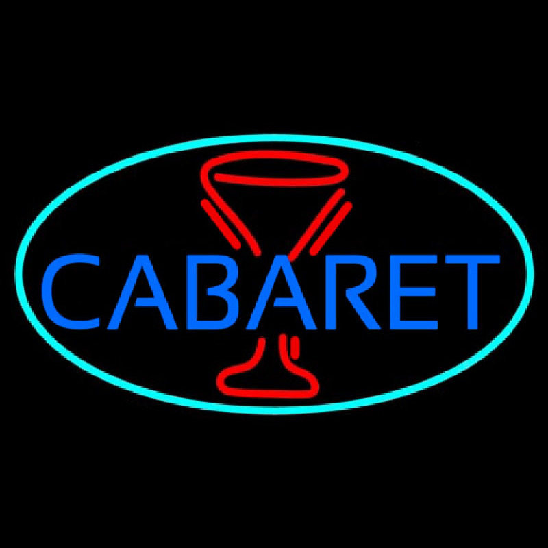 Cabaret With Wine Glass Neon Skilt