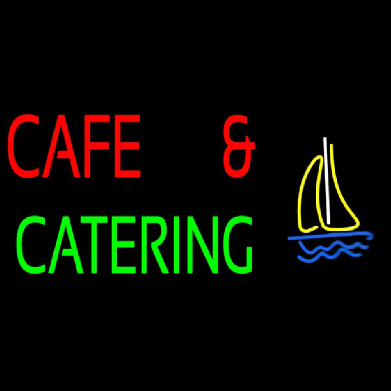 Cafe And Catering Neon Skilt