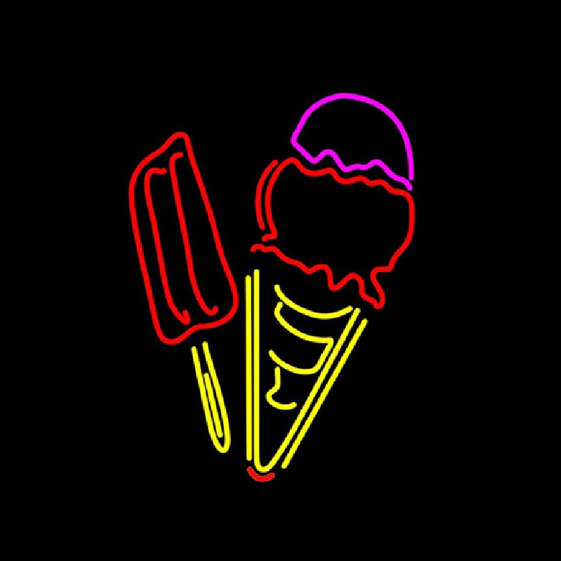 Candy And Ice Cream Neon Skilt