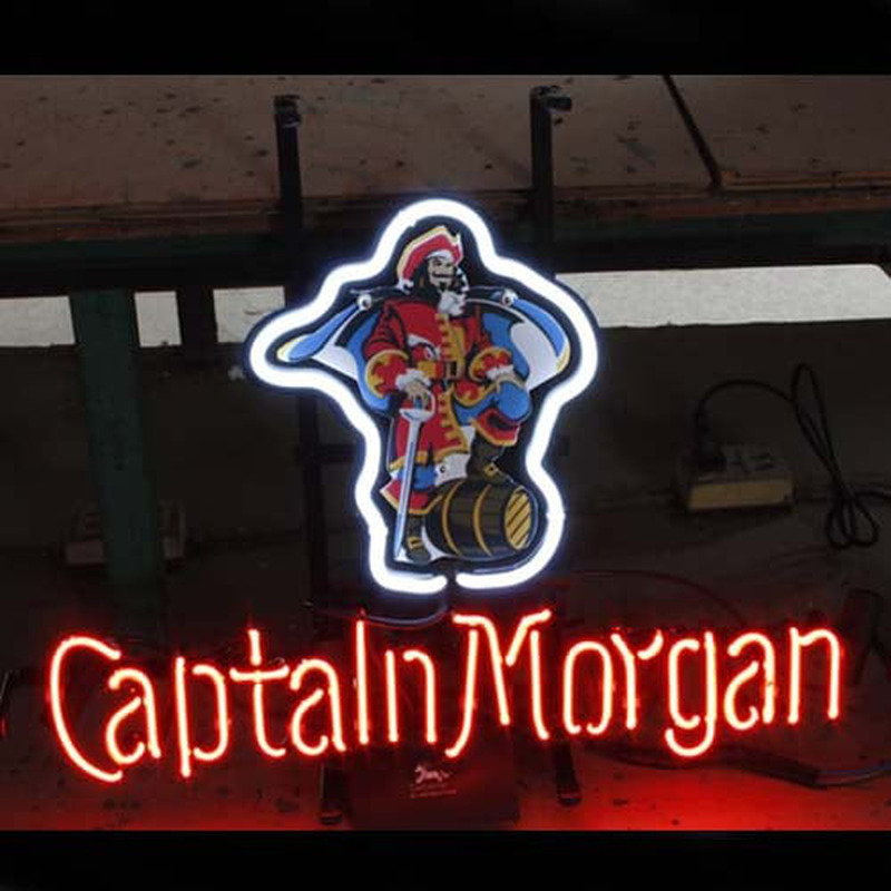 Captain Morgan Øl Bar Åben Neon Skilt