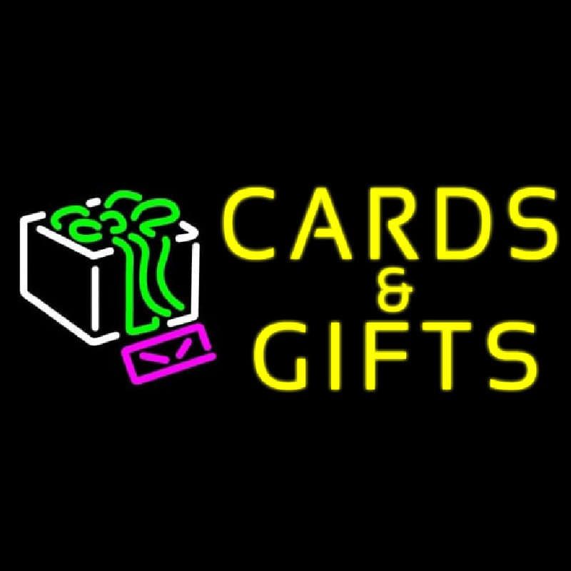 Cards And Gifts Block Neon Skilt