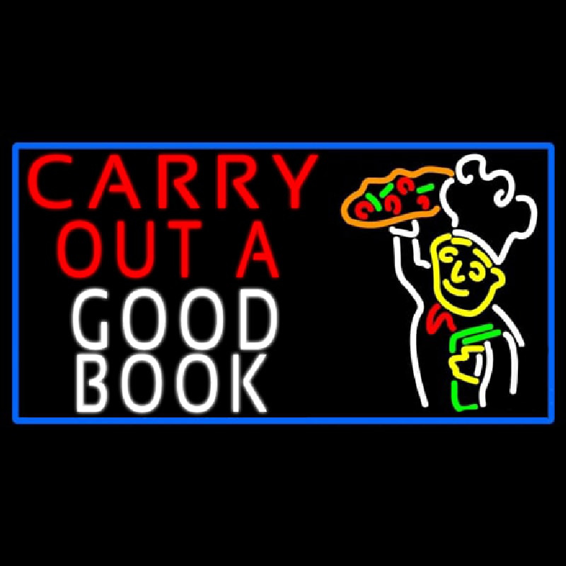 Carry Out A Good Book Neon Skilt