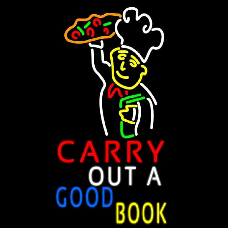 Carry Out A Good Book Neon Skilt
