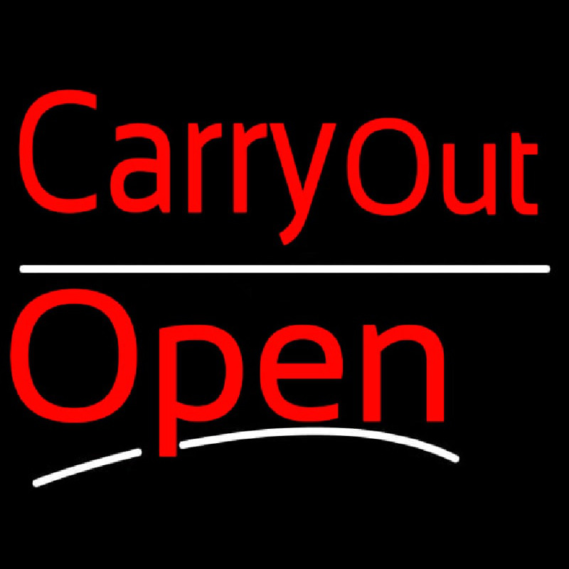Carry Out Open Neon Skilt