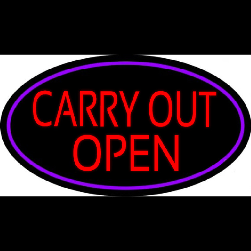 Carry Out Open Neon Skilt