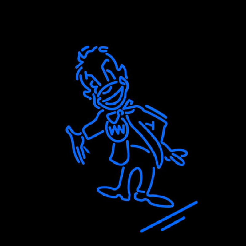 Cartoon Blue Neon Skilt