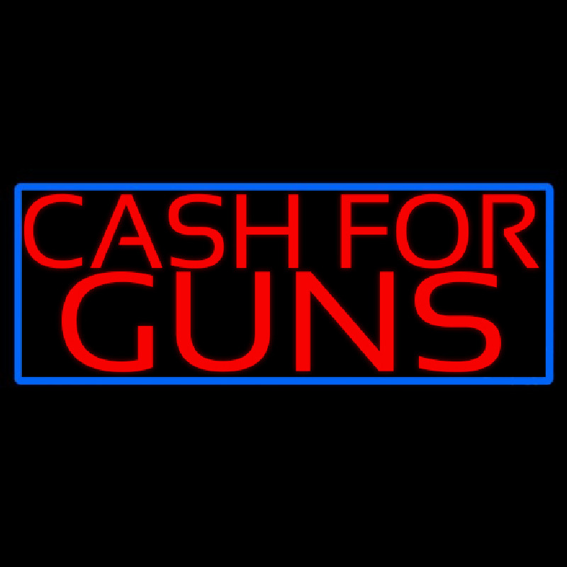 Cash For Guns Blue Border Neon Skilt