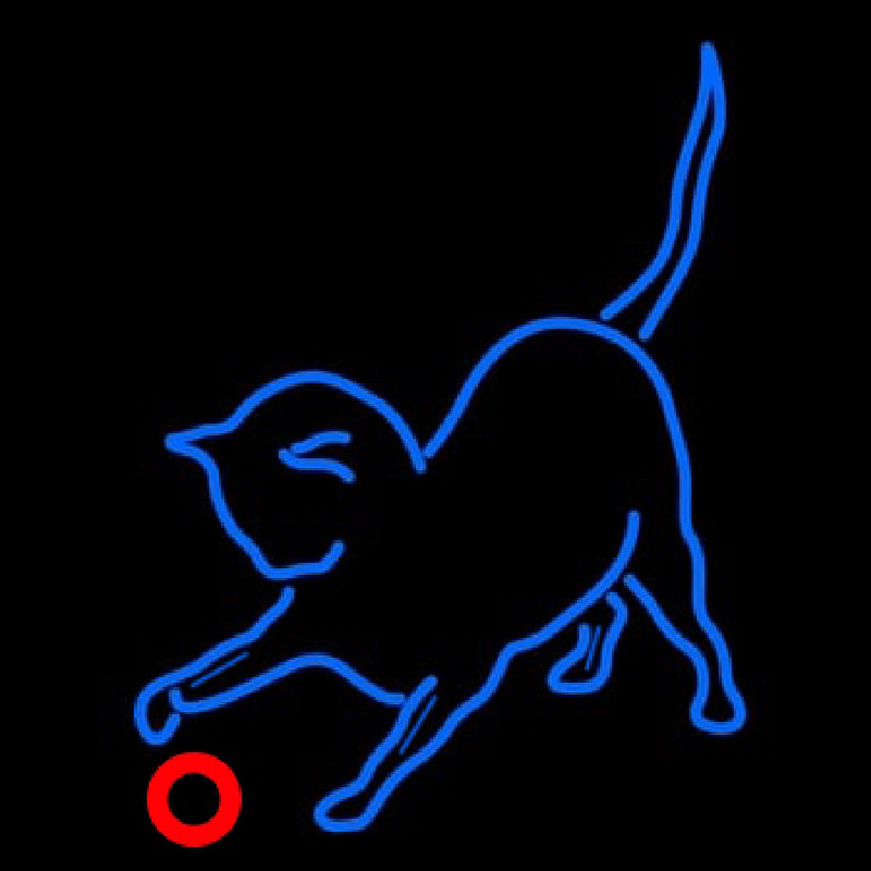 Cat Play With Ball Neon Skilt